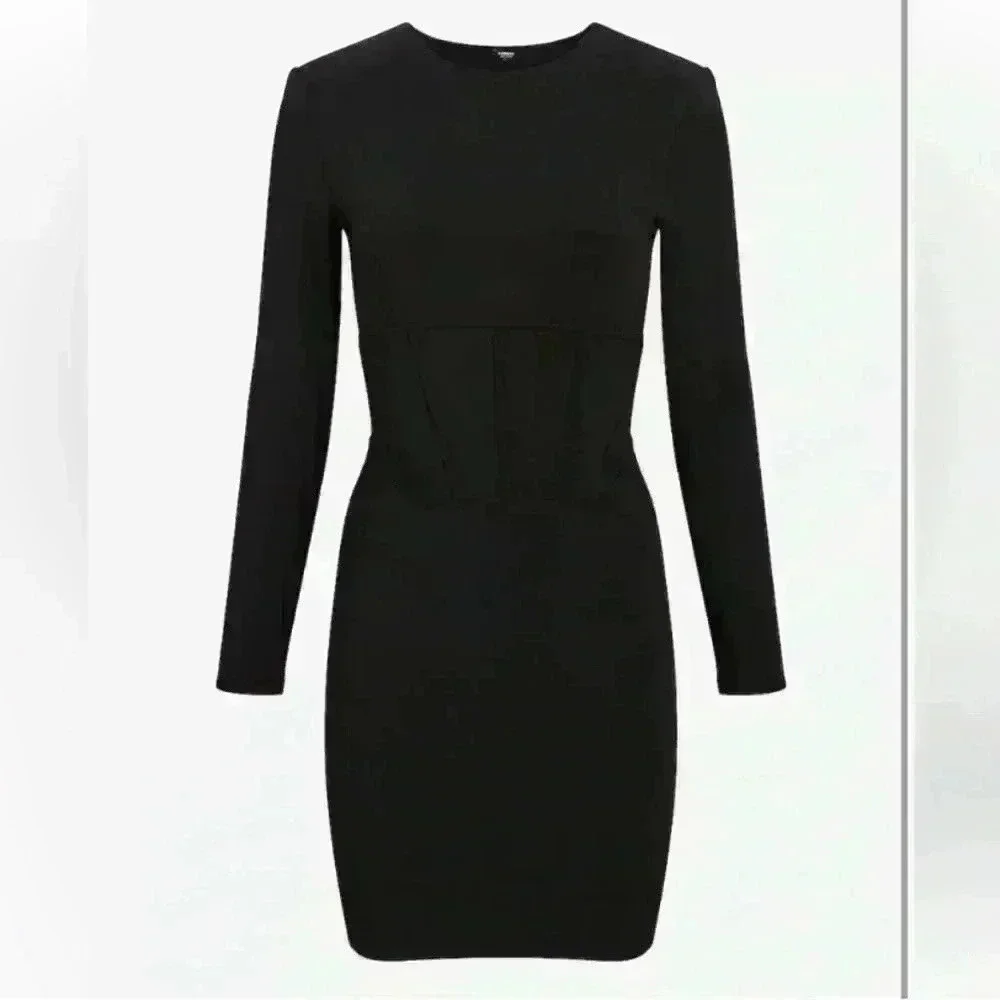 Express Bodycon Corset Dress Black Size XS - Picture 2 of 8